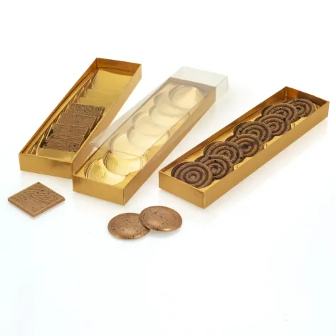 Textured Gold Board Box with PET lid - Box of 25